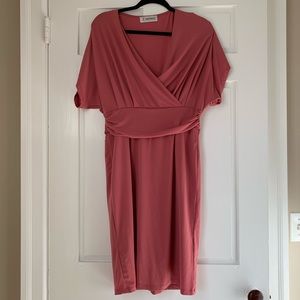 V-neck Dusty Pink Dress